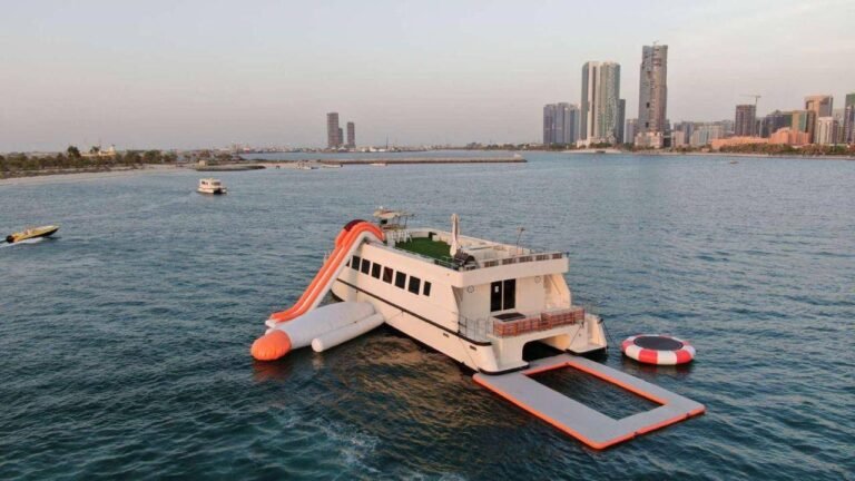 Corniche Yacht Rental Abu Dhabi 93 Yacht with water slide and pool for fun cruises in Abu Dhabi