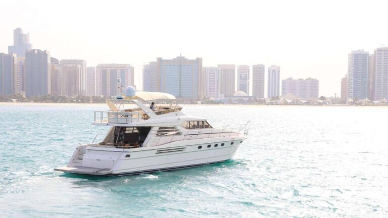 Corniche Yacht Rental Abu Dhabi 60 Elegant lounge on 67-foot yacht in Abu Dhabi