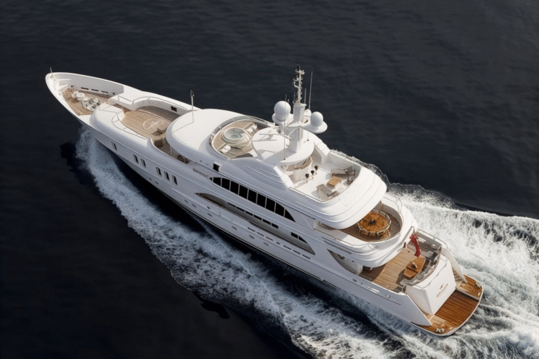 Corporate Yacht Events Abu Dhabi 111 Premium guest cabin on Benetti 180 yacht featuring modern décor and comfortable bedding.