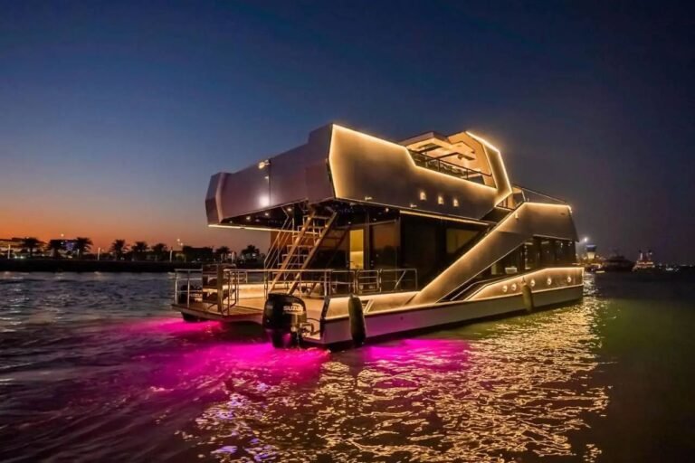 abu dhabi yacht 65ft for corporate event setup on deck