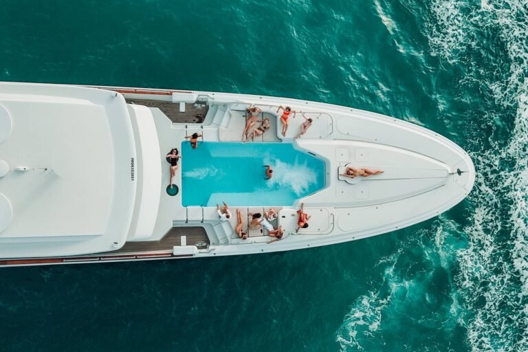 Luxx Allure 164ft yacht guest cabin with premium finishes, perfect for overnight F1 yacht charter stays.