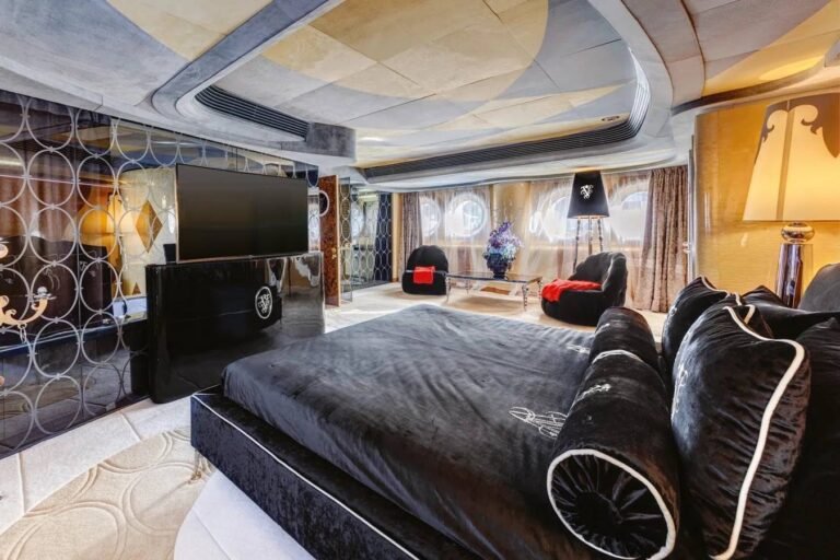 Luxurious saloon interior of Luxx Allure 164ft yacht charter for Abu Dhabi Formula 1 weekend hospitality.