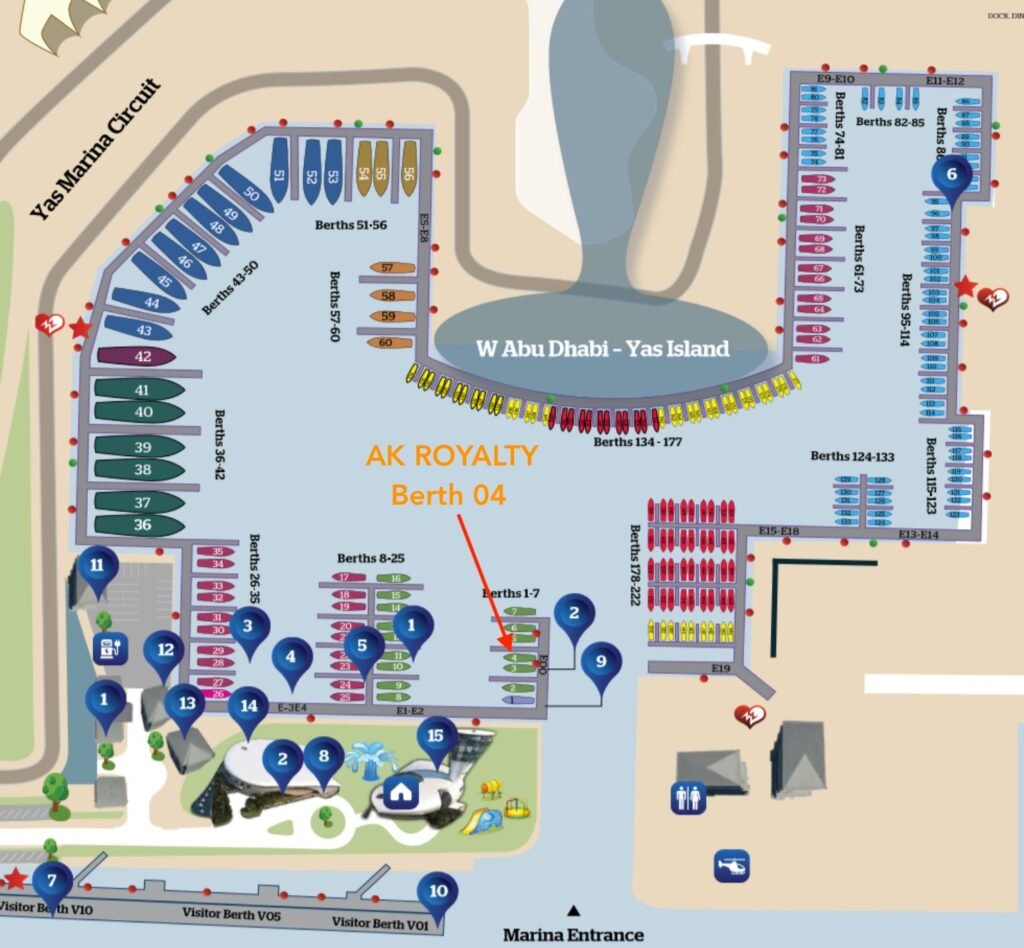 Yacht rental Abu Dhabi | Rent a Yacht Abu Dhabi 158 Berth: E04 Yas Marina Main Entrance