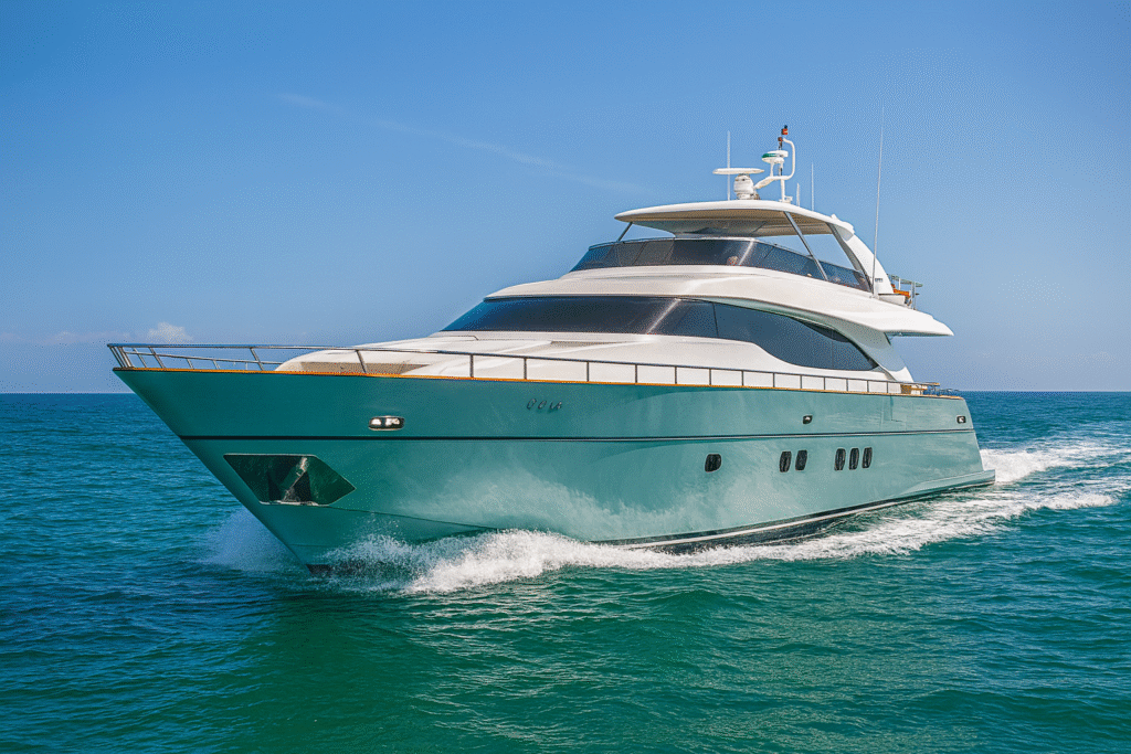 Yacht rental Abu Dhabi | Rent a Yacht Abu Dhabi 71 Spacious main deck lounge with plush seating Open flybridge with lounge area for panoramic city and sea views 4 beautifully appointed cabins for resting or freshening up Indoor dining area and serving space High-quality sound system for music and ambience Well-equipped galley for catering support Swim platform for easy access to the water Professional crew focused on premium, personalized service