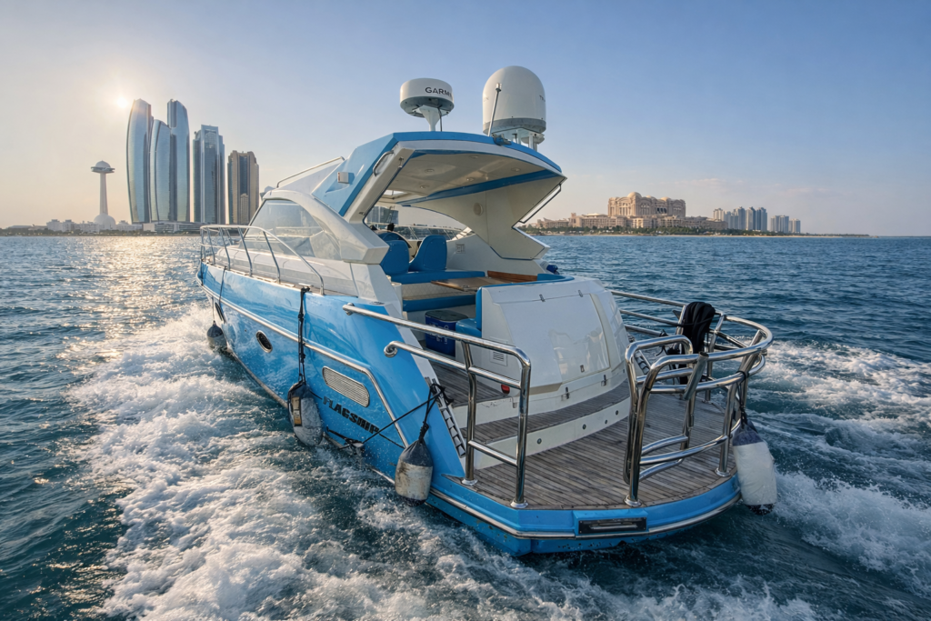Yacht rental Abu Dhabi | Rent a Yacht Abu Dhabi 27 raya 42 mini luxury yacht cruising in abu dhabi waters